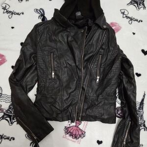 Faux Black Leather Jacket